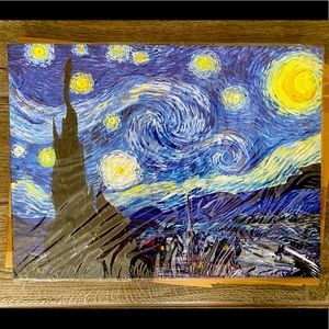 Canvas framed 12x16 print Van Gogh Starry Night